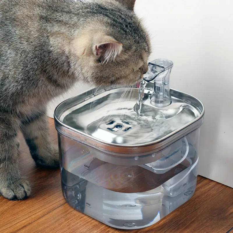 Automatic Water Dispenser - Stainless Steel Design - Ideal for Cats and Dogs - Keep Your Pets Hydrated Effortlessly