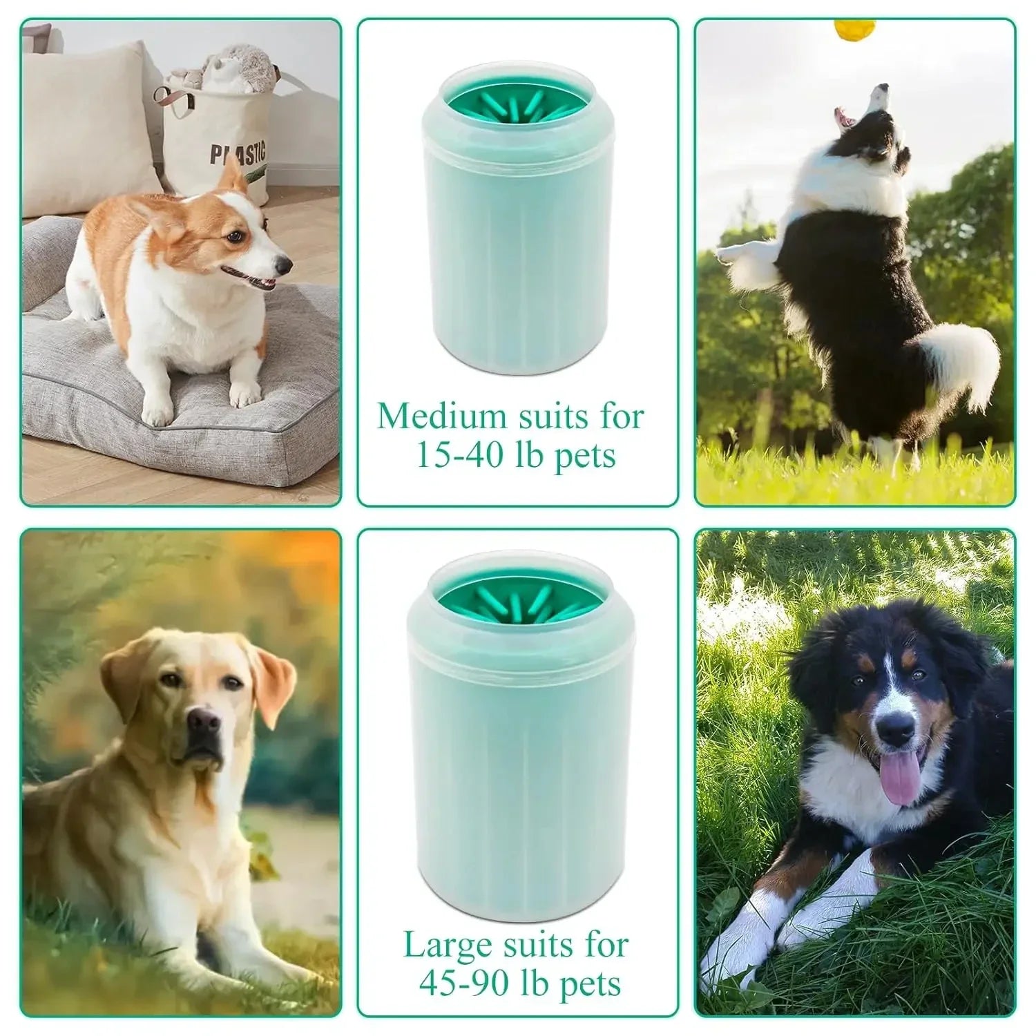 Soft Silicone Pet Foot Wash Cup | Cat & Dog Foot Cleaner | Portable Massage Bath Cleaning Tool with Dog Shampoo Brush