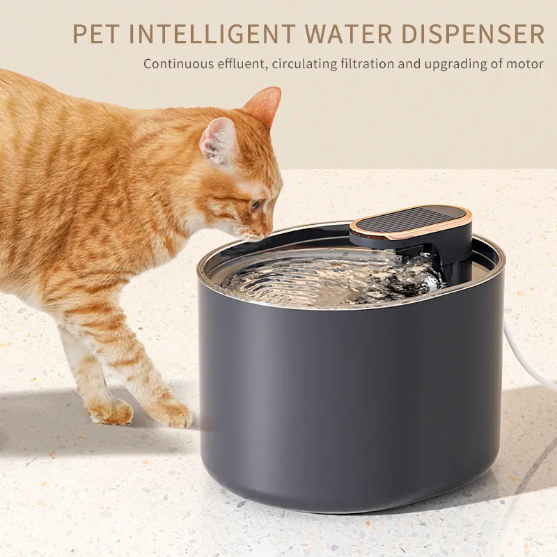 Automatic Pet Water Fountain - Sleek Design - Ideal for Cats and Dogs - Quiet Operation for Peaceful Hydration