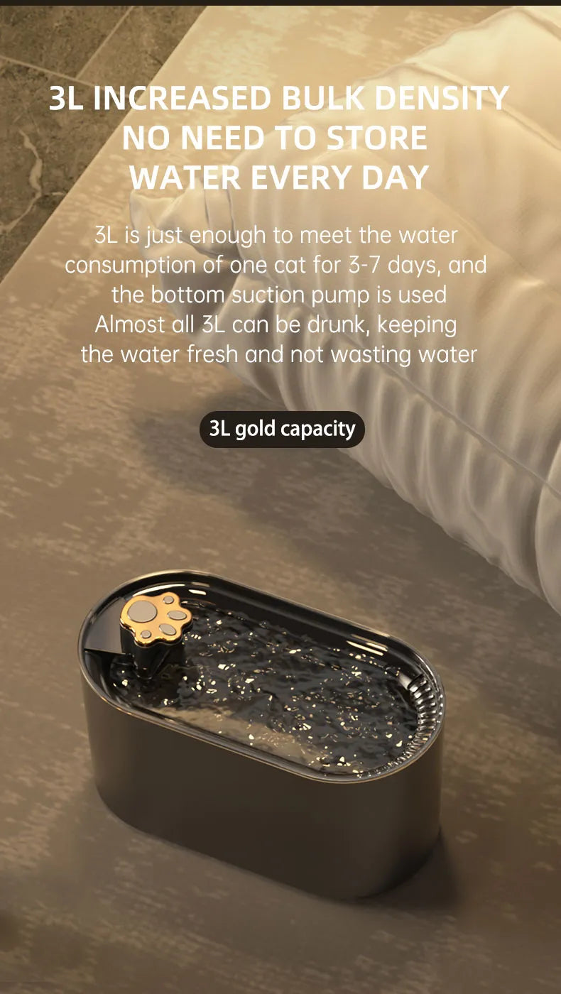 Cat Water Fountain - Modern Design - Ideal for Dogs and Cats - Keep Your Pets Hydrated with Ease