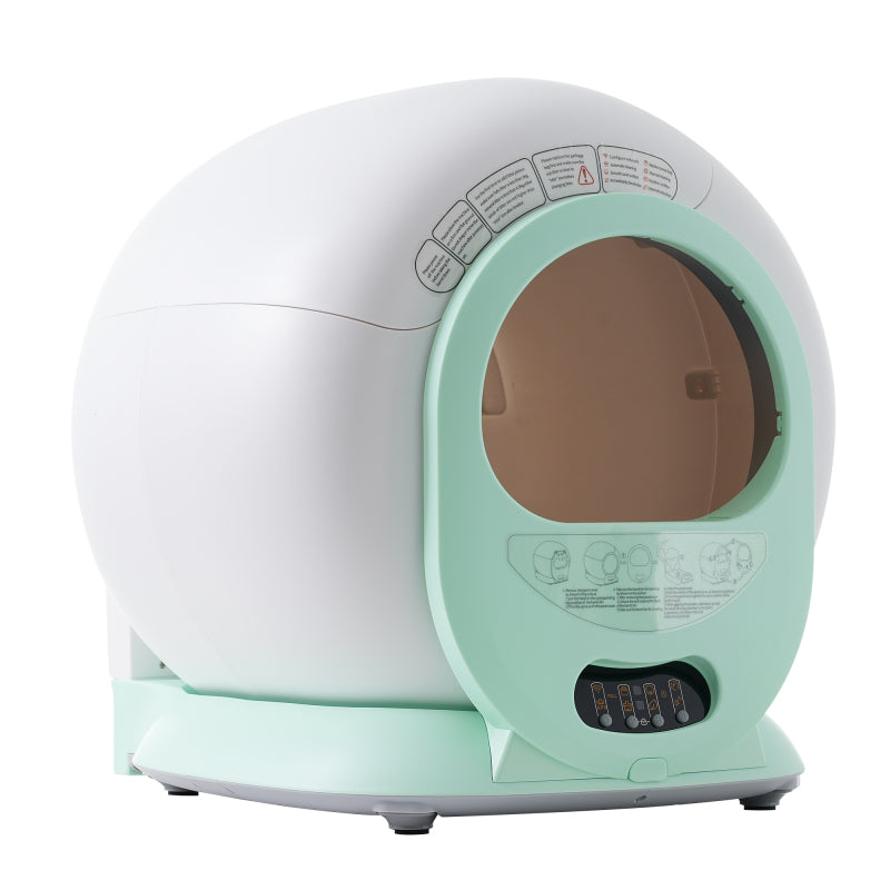 65L Adaptive Self-Cleaning Cat Litter Box for Multiple Cats, Automatic Suction, Suitable for Many Kinds of Litter, Infrared Sensor, Eliminates Odor, APP Controlled, Child Safety Lock