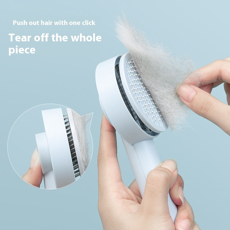 Pet Needle Comb Hair Remover Brush - Self-Cleaning Grooming Tool for Dogs and Cats