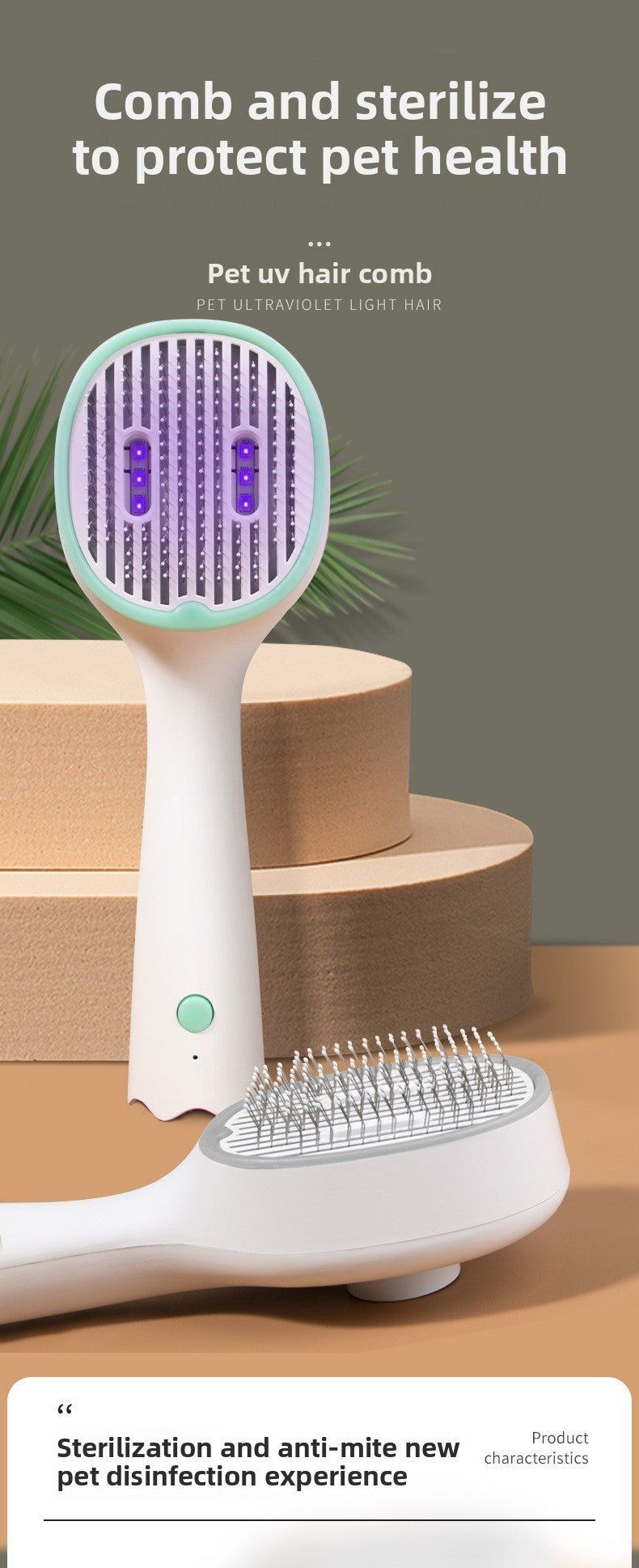 Automatic De-shedding Comb - Ergonomic Design for Pet Cleaning and Grooming