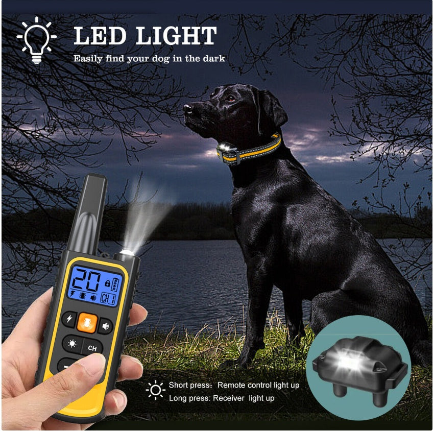 ElDog Rechargeable Waterproof Pet Training Collar - Electric Shock Anti-Bark System with 800m Range