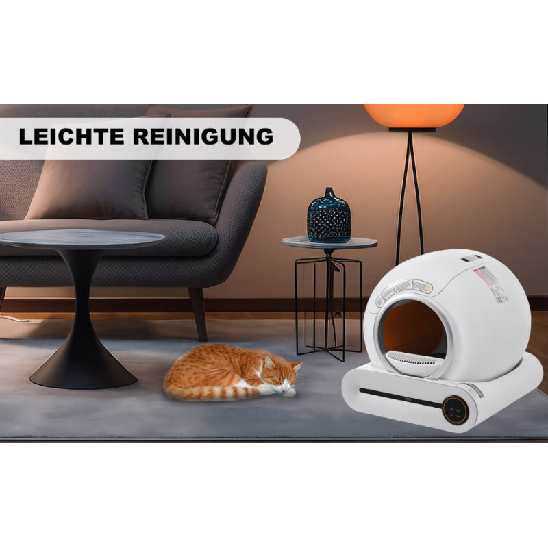 65L Adaptive Self-Cleaning Cat Litter Box for Multiple Cats - Automatic Scooping, Compatible with Various Litter Types, Infrared Sensor, Odor Elimination, App-Controlled, Safe Child Lock
