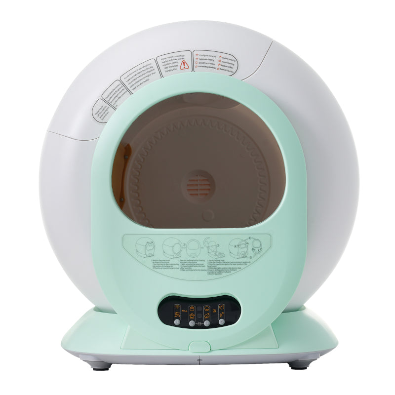 65L Adaptive Self-Cleaning Cat Litter Box for Multiple Cats, Automatic Suction, Suitable for Many Kinds of Litter, Infrared Sensor, Eliminates Odor, APP Controlled, Child Safety Lock
