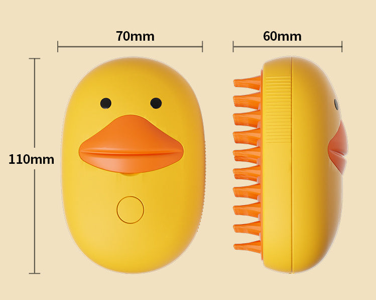 Pet Spray Massage Comb - Cute Small Yellow Duck Design for Grooming All Cats and Dogs