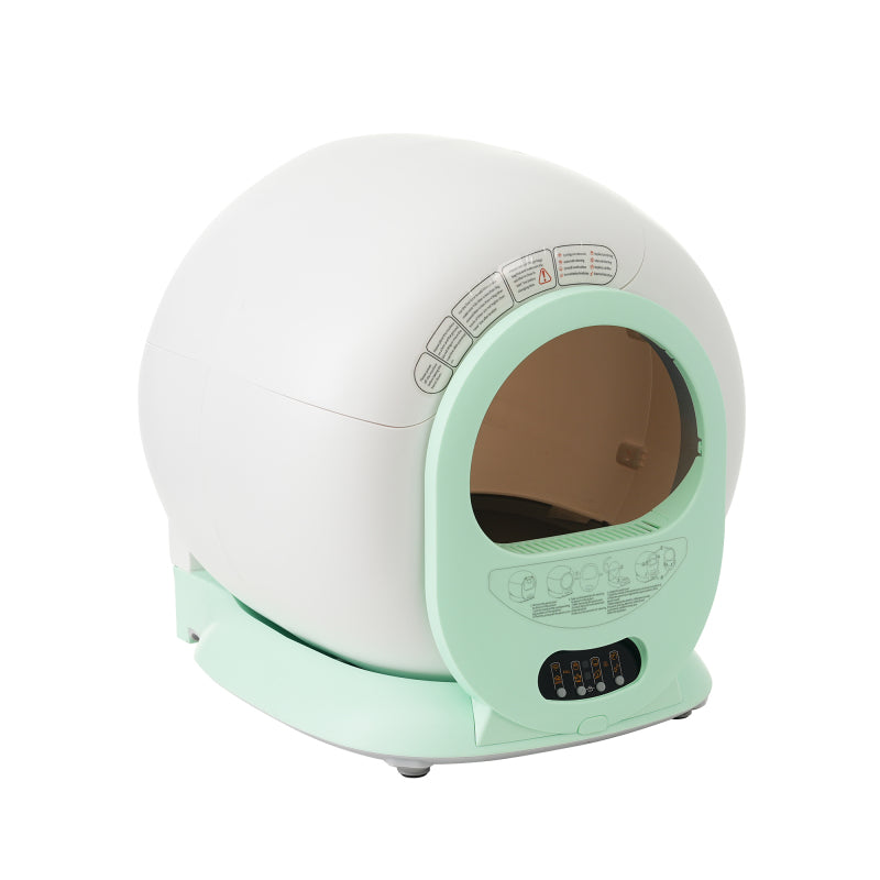 65L Adaptive Self-Cleaning Cat Litter Box for Multiple Cats, Automatic Suction, Suitable for Many Kinds of Litter, Infrared Sensor, Eliminates Odor, APP Controlled, Child Safety Lock