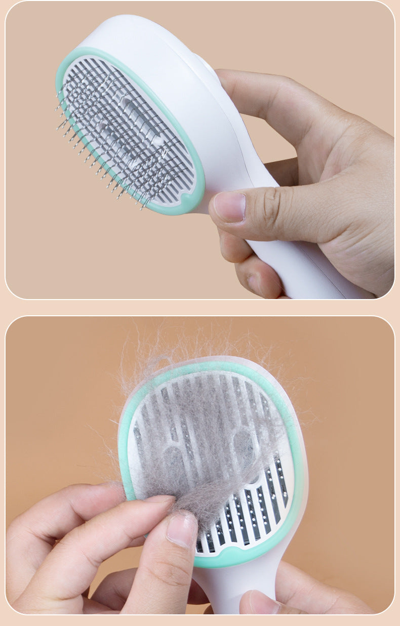 Automatic De-shedding Comb - Ergonomic Design for Pet Cleaning and Grooming