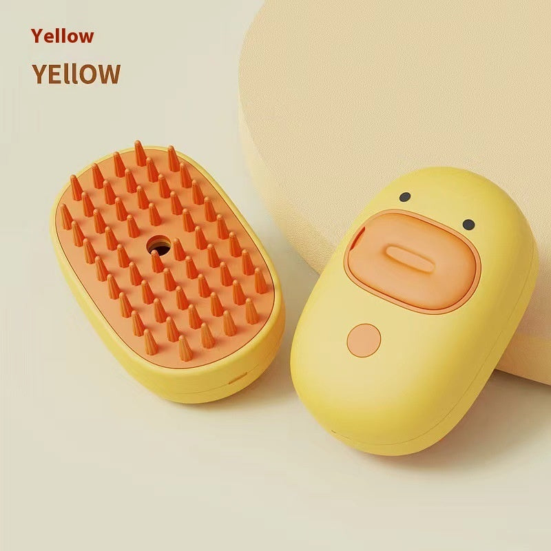 Pet Spray Massage Comb - Cute Small Yellow Duck Design for Grooming All Cats and Dogs