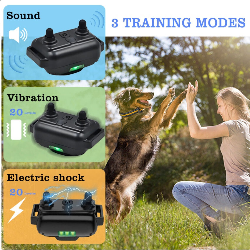 ElDog Rechargeable Waterproof Pet Training Collar - Electric Shock Anti-Bark System with 800m Range
