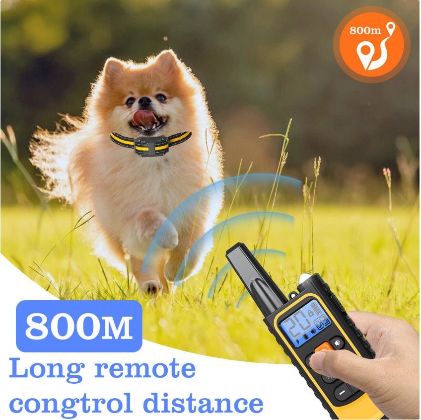 ElDog Rechargeable Waterproof Pet Training Collar - Electric Shock Anti-Bark System with 800m Range