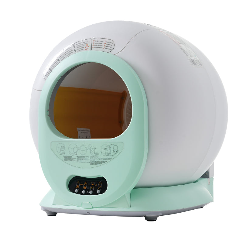 65L Adaptive Self-Cleaning Cat Litter Box for Multiple Cats, Automatic Suction, Suitable for Many Kinds of Litter, Infrared Sensor, Eliminates Odor, APP Controlled, Child Safety Lock