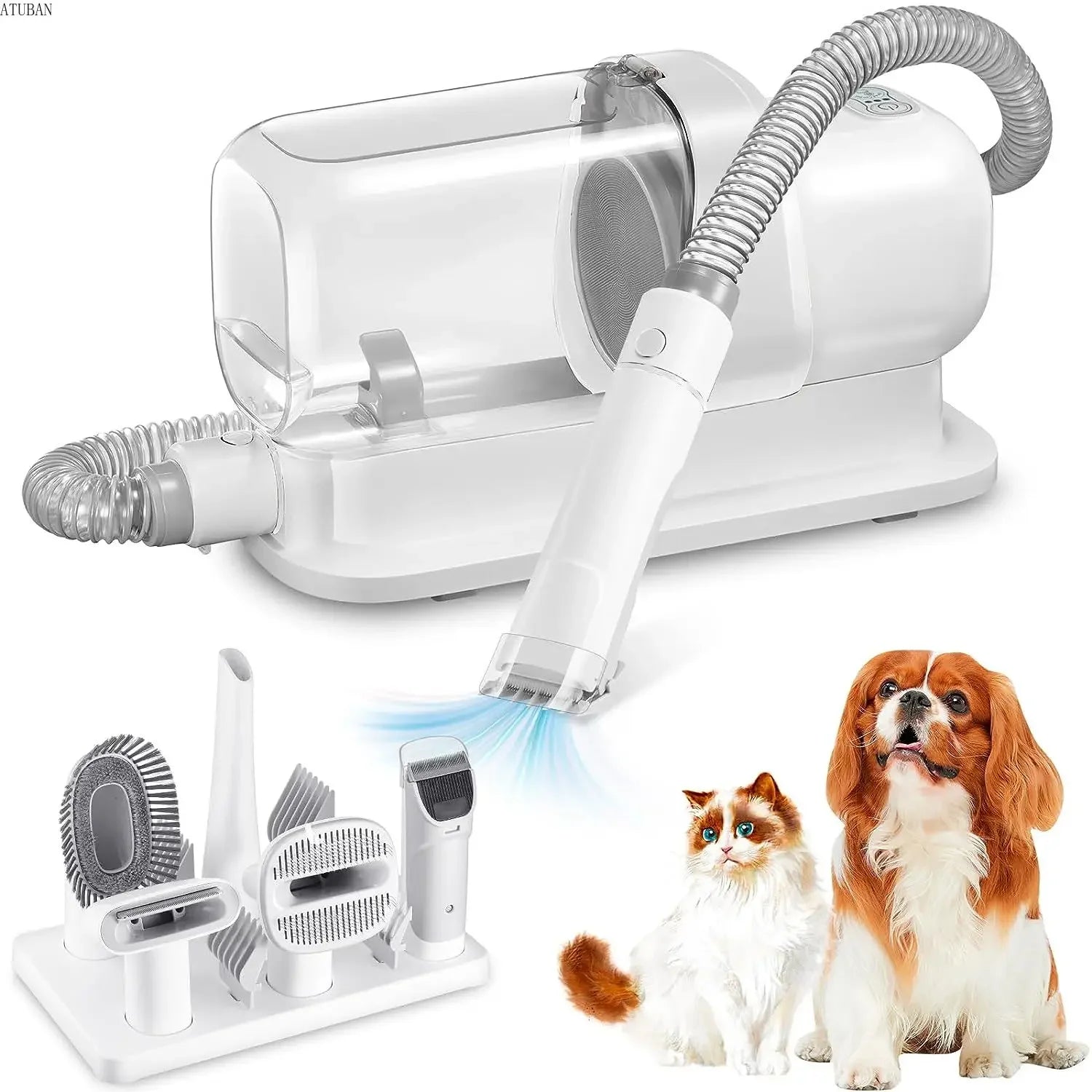 Dog Grooming Vacuum & Pet Grooming Kit | 2.3L Capacity Pet Hair Vacuum Cleaner with Dog Brush | Efficient Grooming Solution for Home