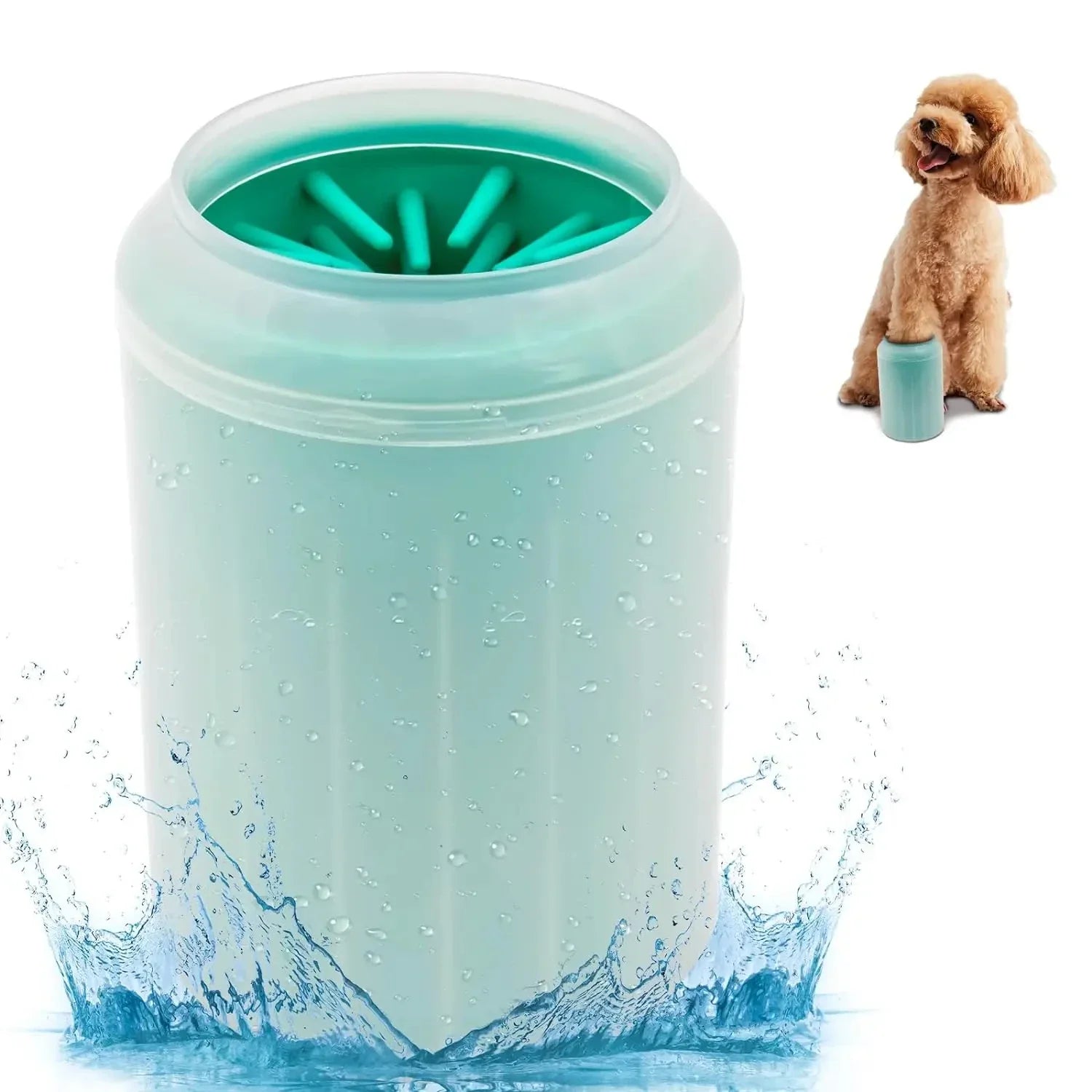 Soft Silicone Pet Foot Wash Cup | Cat & Dog Foot Cleaner | Portable Massage Bath Cleaning Tool with Dog Shampoo Brush