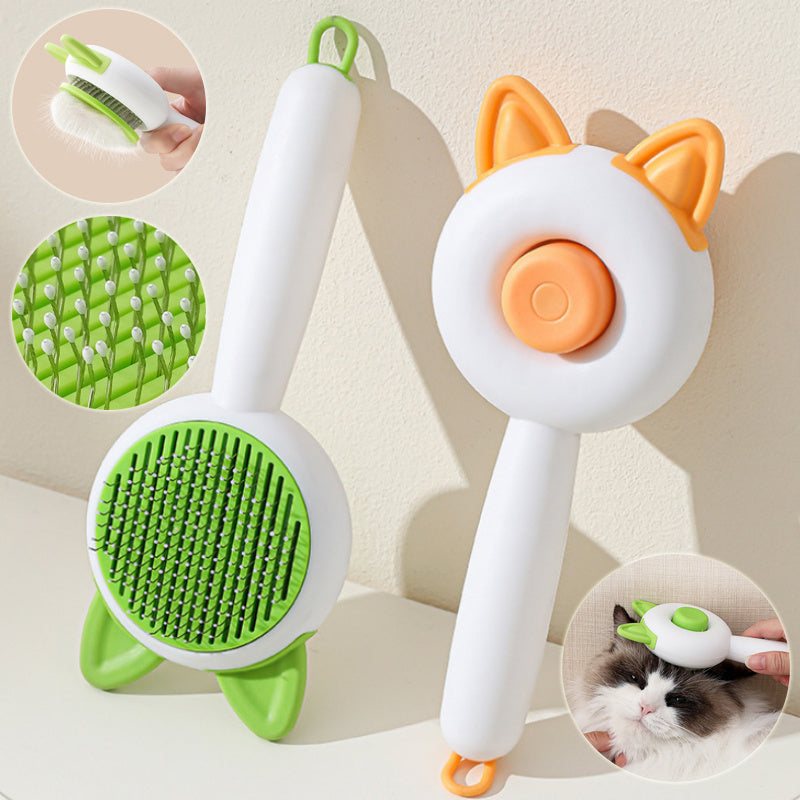 Self-Cleaning Pet Brush for Dogs and Cats - Innovative Grooming Tool for Effortless Pet Maintenance